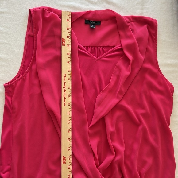 Alfani Pink SleevelessCriss Cross Blouse Sz L - Picture 10 of 11